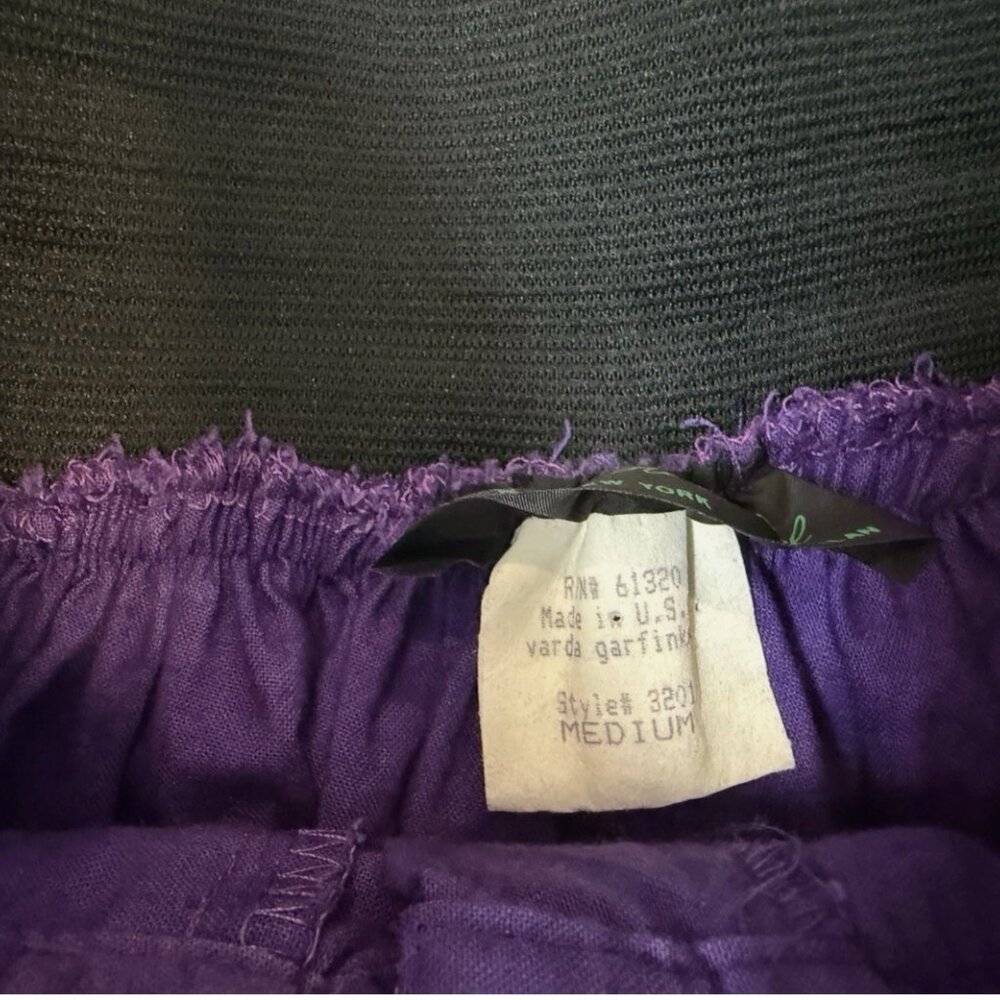 VTG Varda Garfinkel Purple Gold Funky Festival Boho Embellished Pants size M - Picture 3 of 10